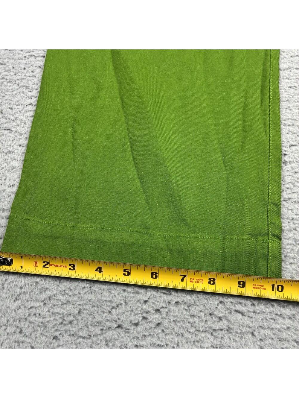 Maeve Anthropologie Colette Pants Womens 27 Green Linen Wide Leg High Rise - Picture 10 of 15